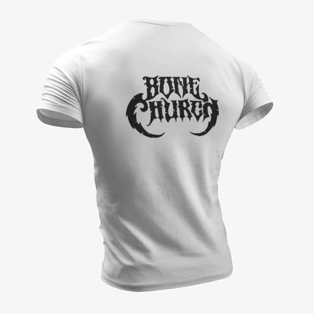 Bone Church T-Shirt, Bone Church Logo White T-Shirt, Stoner Metal Merchandise