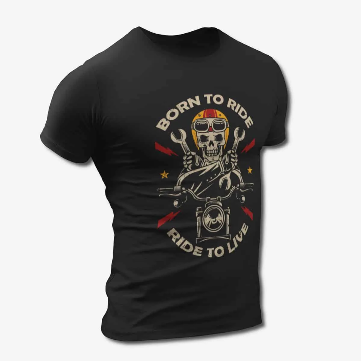 Born To Ride T-Shirt, Ride To Live Black T-Shirt