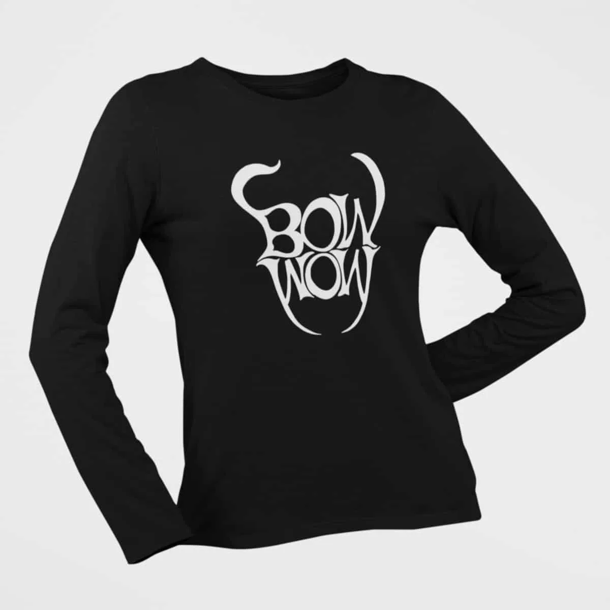 Bow Wow Long Sleeve T-Shirt, Bow Wow Logo Black Long Sleeve T-Shirt, Heavy Metal Merchandise