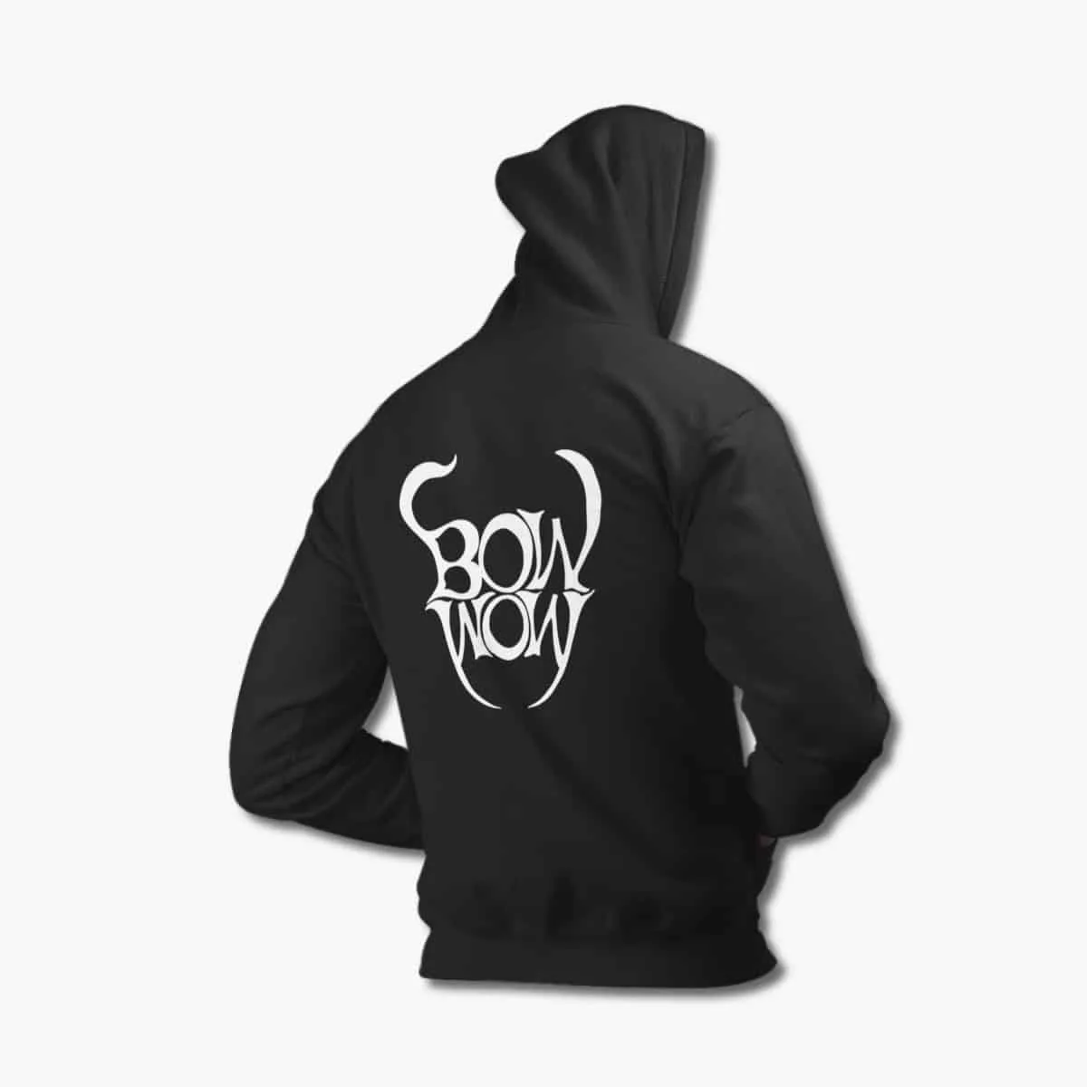 Bow Wow Zip Hoodie, Bow Wow Logo Black Zipper Hoodie, Heavy Metal Merchandise