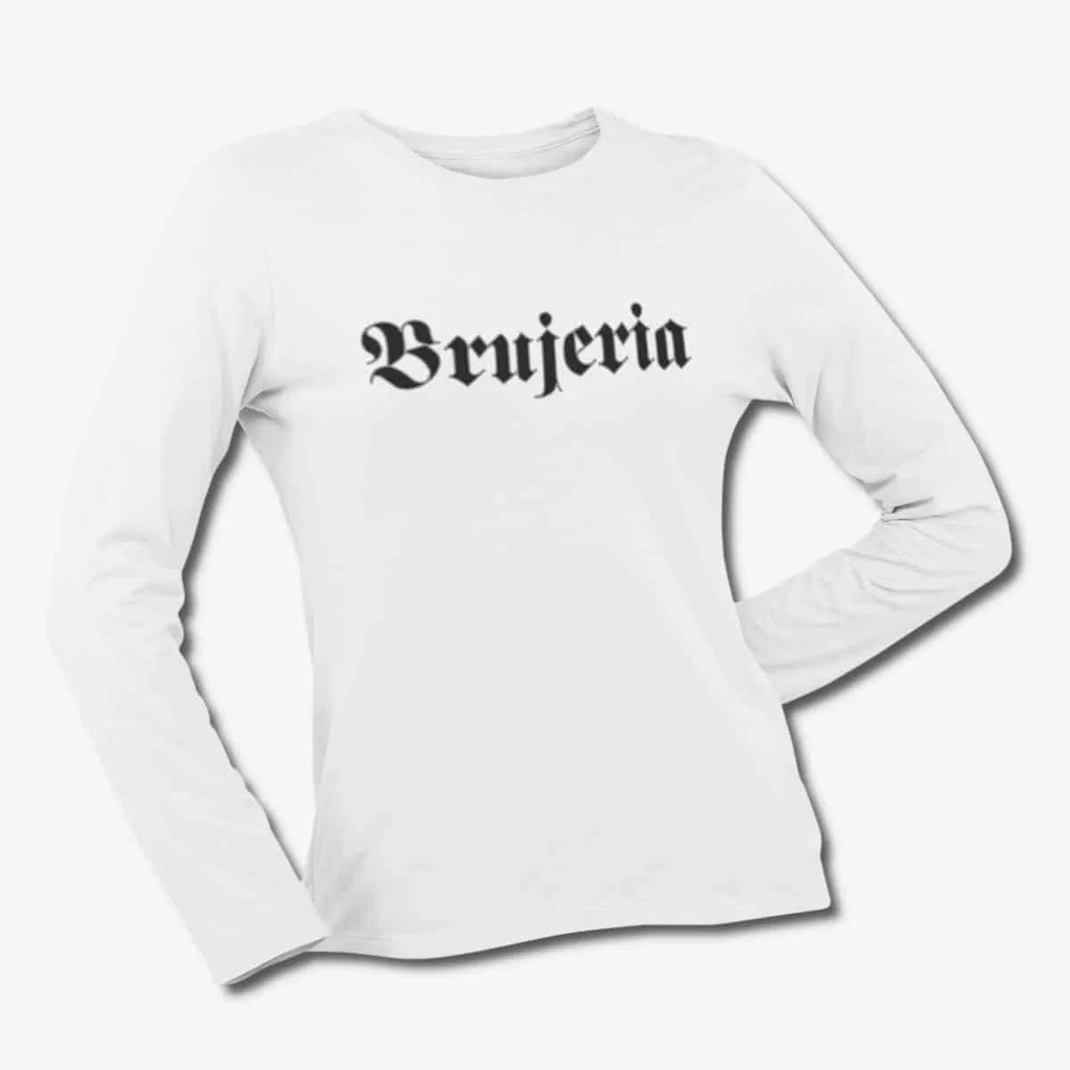 Brujeria Long Sleeve T-Shirt, Brujeria Band Logo White Longsleeve T-Shirt, Death Metal Merchandise