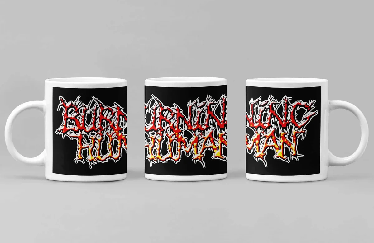 Burning Human Coffee Mug, Burning Human Logo Coffee Mug