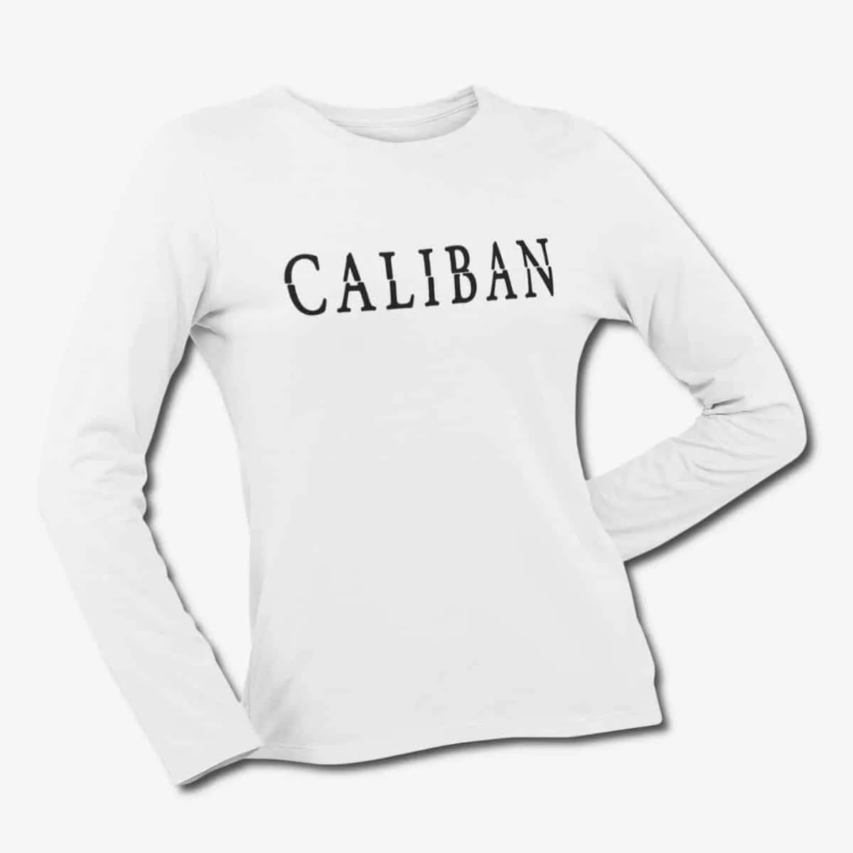 Caliban Long Sleeve T-Shirt, Caliban Band Logo White Longsleeve T-Shirt, Metalcore Merchandise