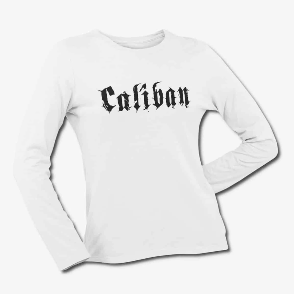 Caliban Long Sleeve T-Shirt, Caliban Band Old Logo White Longsleeve T-Shirt, Metalcore Merchandise