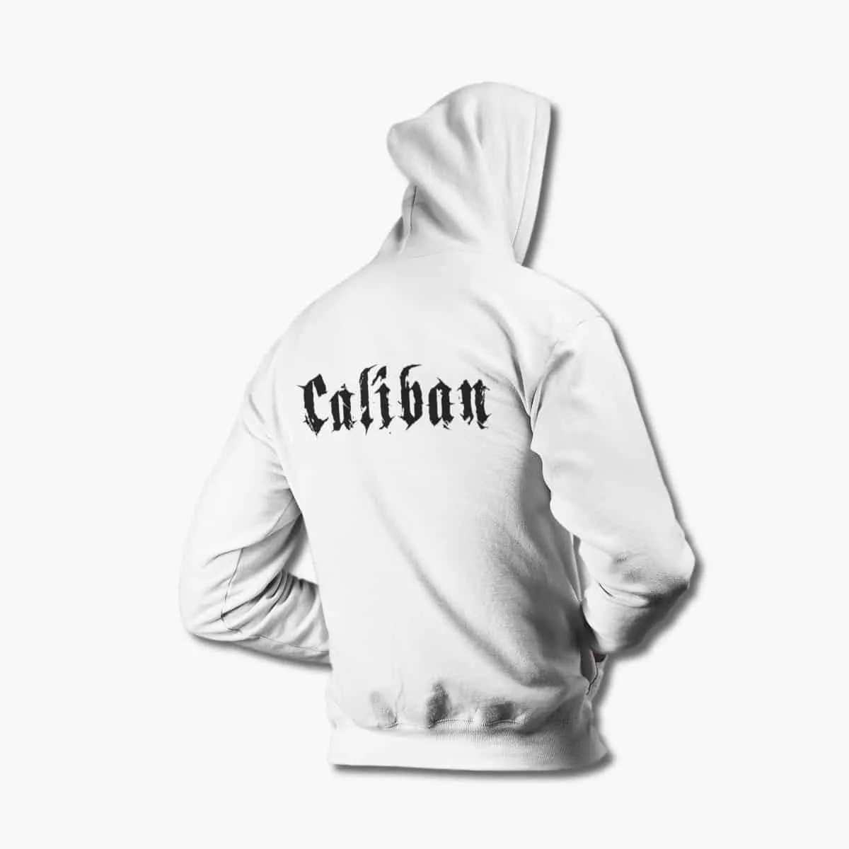 Caliban Zip Up Hoodie, Caliban Band Old Logo White Zip Hoodie, Metalcore Merchandise