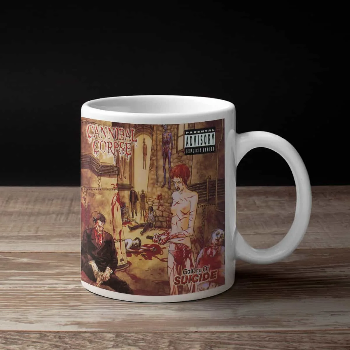 Cannibal Corpse Coffee Mug, Cannibal Corpse Gallery Of Suicide Coffee Mug