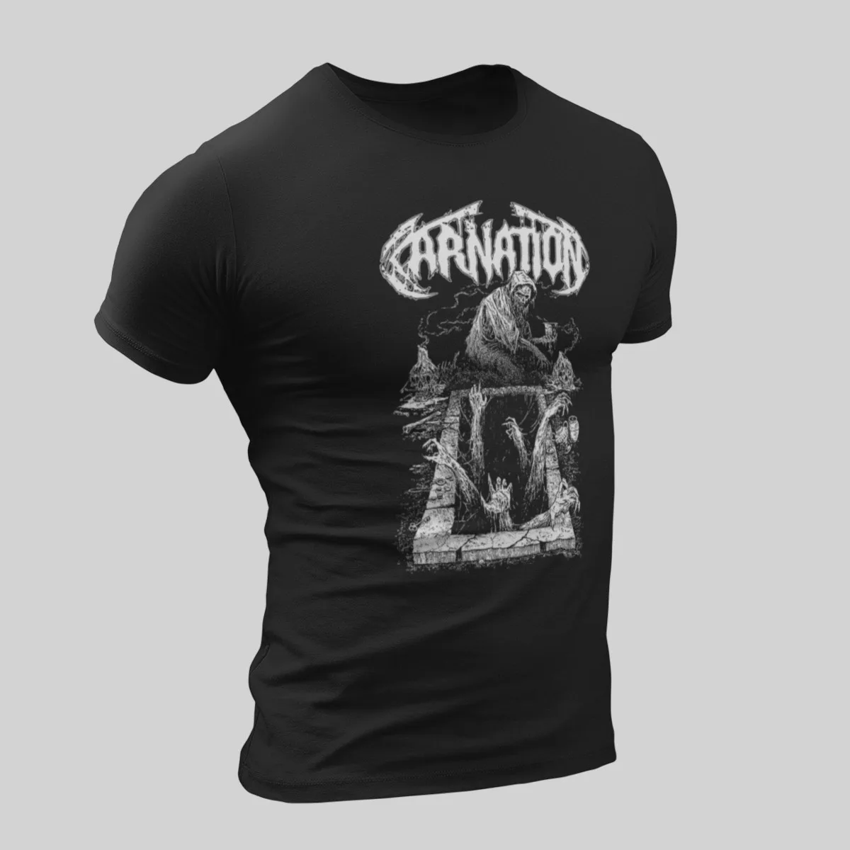 Carnation T-Shirt, Carnation Necromancer Black T-Shirt