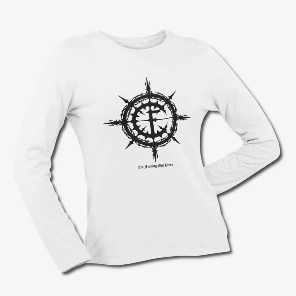 Carpathian Forest Long Sleeve T-Shirt, Carpathian Forest The Fucking Evil Years White Longsleeve T-Shirt, Black Metal Merchandise