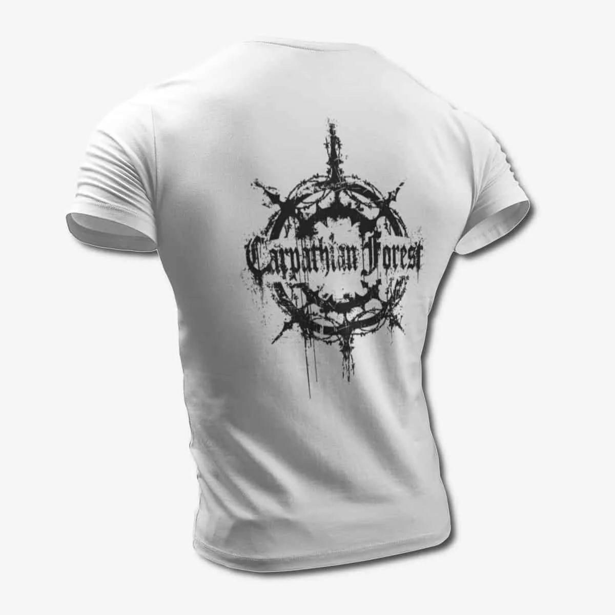 Carpathian Forest T-Shirt, Carpathian Forest Logo White T-Shirt, Black Metal Merchandise