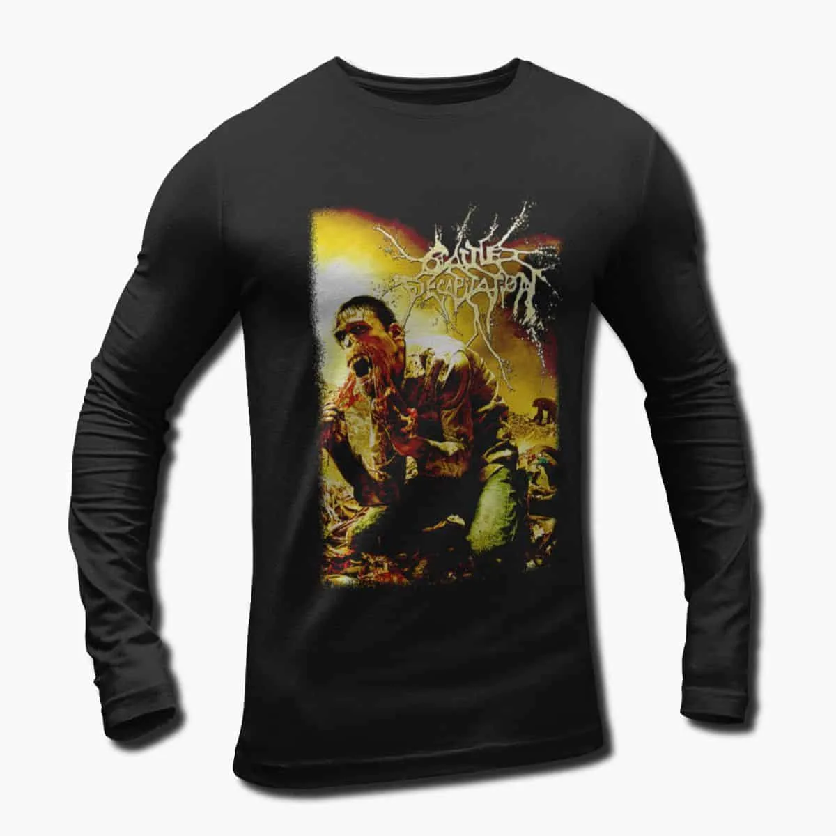 Cattle Decapitation Band Long Sleeve T-Shirt, Cattle Decapitation Monolith of Inhumanity Artwork Longsleeve T-Shirt, Progressive Death Metal Merch