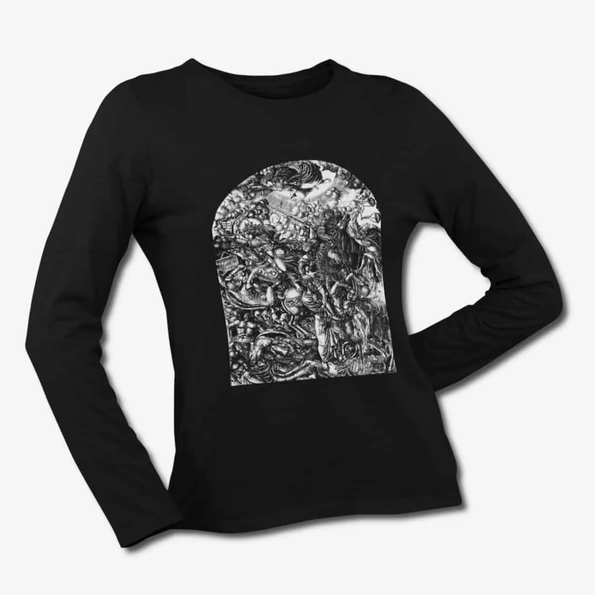 Cavaliers Artwork Long Sleeve T-Shirt, Cavaliers Artwork Black Longsleeve T-Shirt