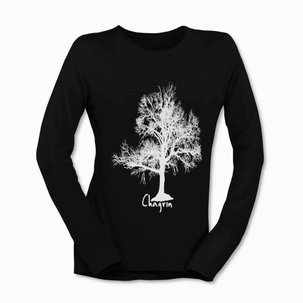 Chagrin Band Black Long Sleeve T-Shirt, Black Metal Merchandise