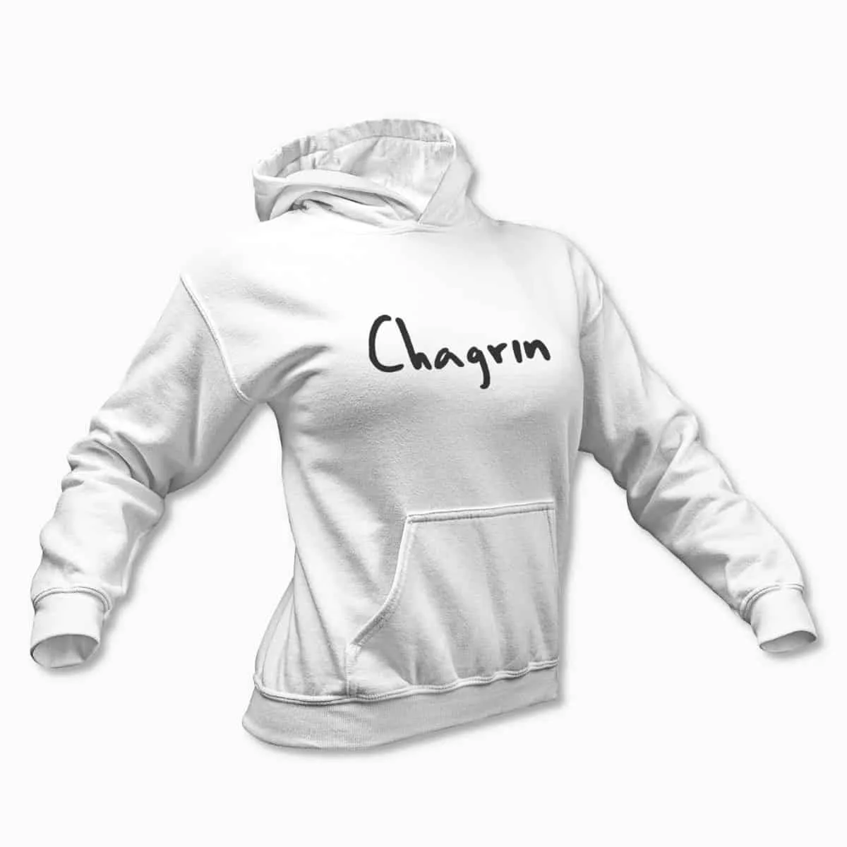 Chagrin Band Logo White Hoodie, Black Metal Merchandise