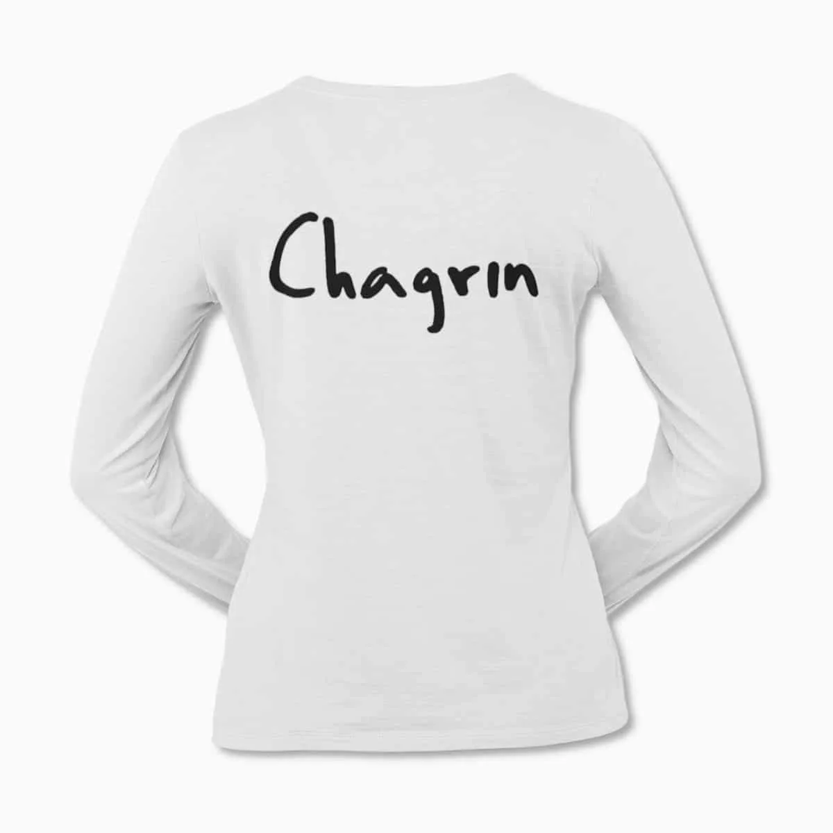 Chagrin Band Logo White Long Sleeve T-Shirt, Black Metal Merchandise
