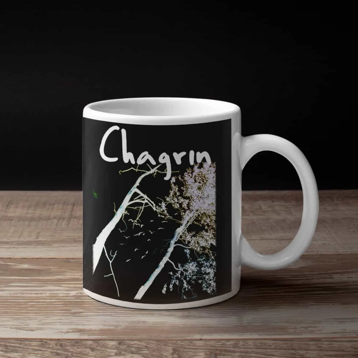 Chagrin Cold Emptiness Black Coffee Mug, Black Metal Merchandise