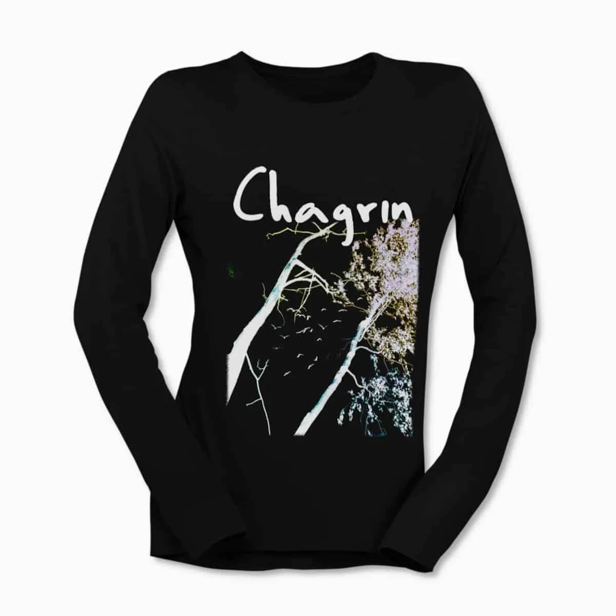 Chagrin Cold Emptiness Black Long Sleeve T-Shirt, Black Metal Merchandise