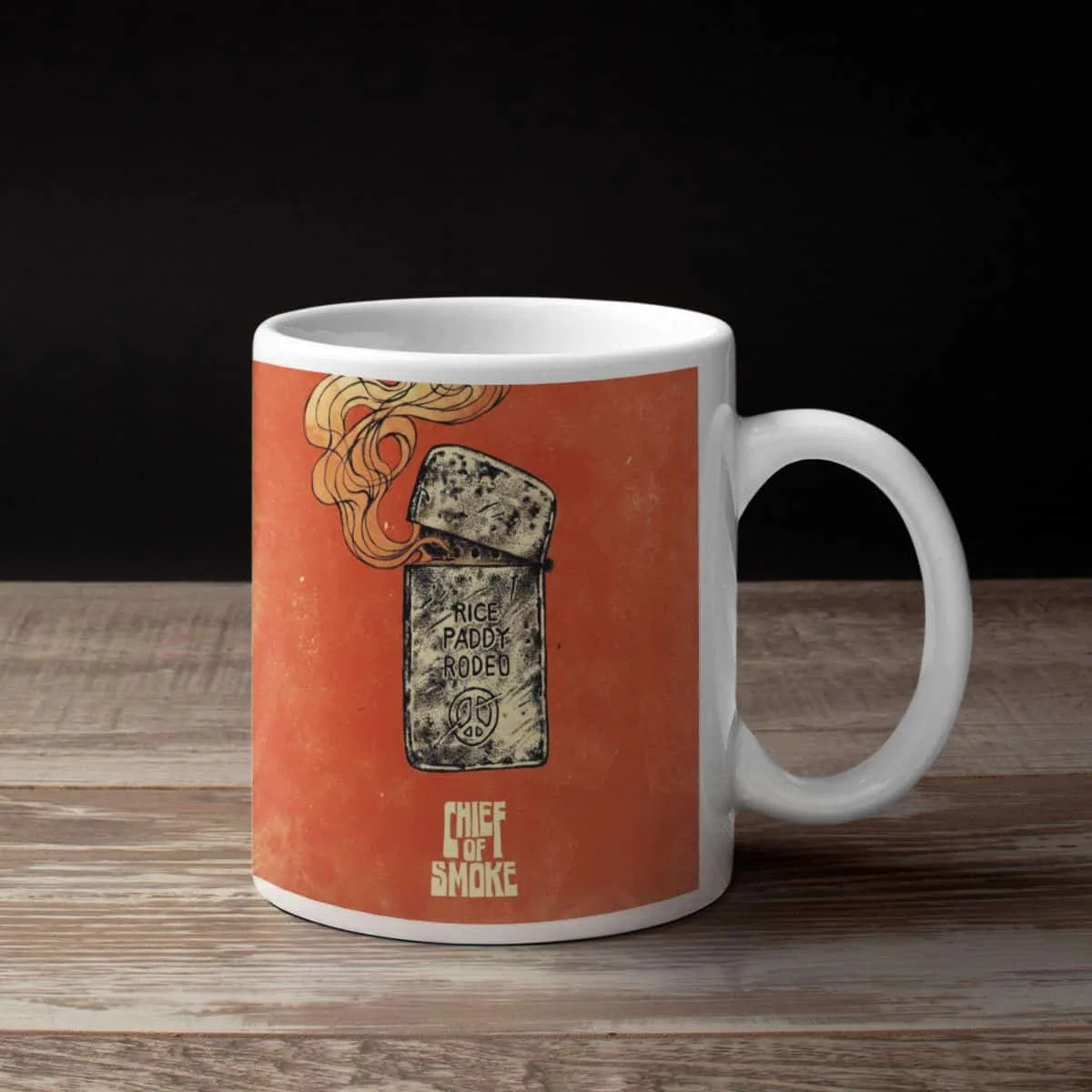 Chief Of Smoke Band Coffee Mug, Chief Of Smoke Rice Paddy Rodeo Mug