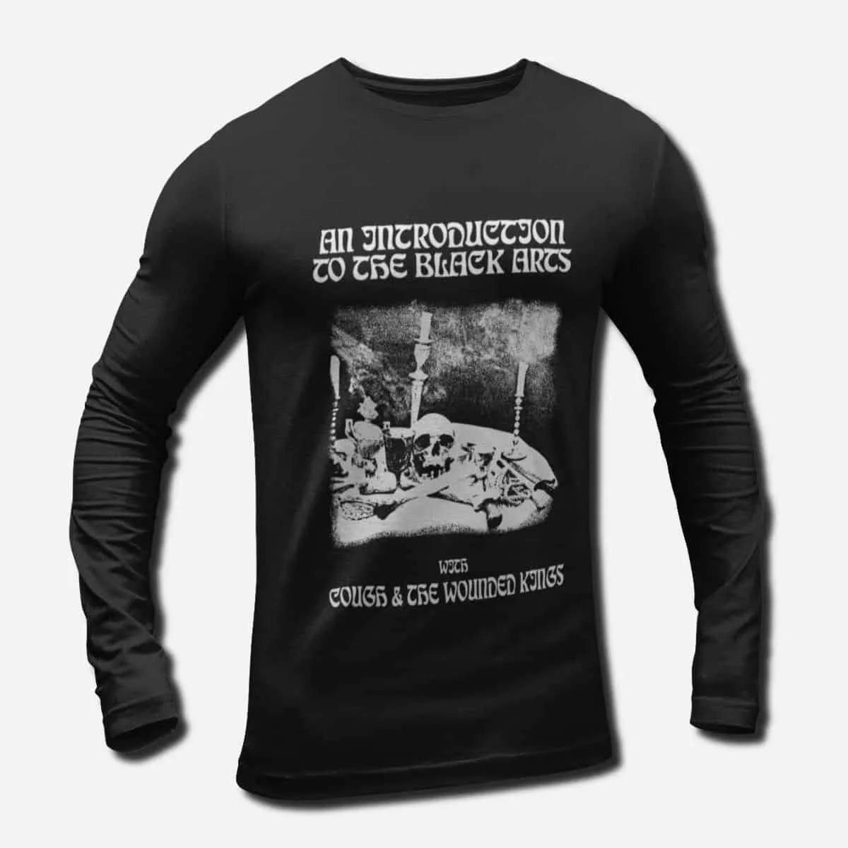 Cough & The Wounded Kings Bands Long Sleeve T-Shirt, Cough & The Wounded Kings An Introduction To The Black Arts Longsleeve T-Shirt, Doom Metal Merch