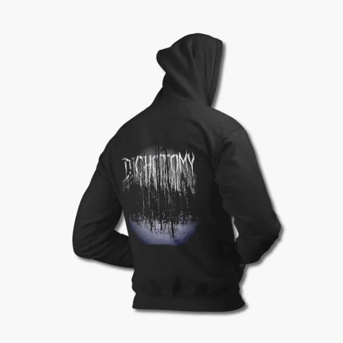 Cruentis Hoodie, Cruentis Dichotomy Artwork Black Hooded Sweatshirt, Post Black Metal Merchandise