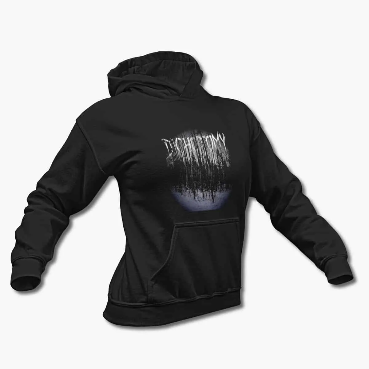 Cruentis Hoodie, Cruentis Dichotomy Artwork Black Hooded Sweatshirt, Post Black Metal Merchandise