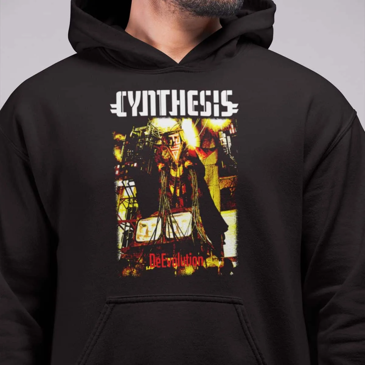 Cynthesis Band Hoodie, Cynthesis DeEvolution Artwork Hooded Sweatshirt, Progressive Metal Merch