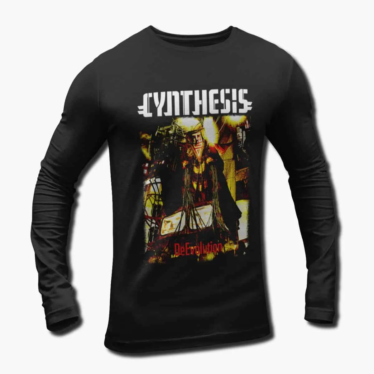 Cynthesis Band Long Sleeve T-Shirt, Cynthesis DeEvolution Artwork Longsleeve T-Shirt, Progressive Metal Merch