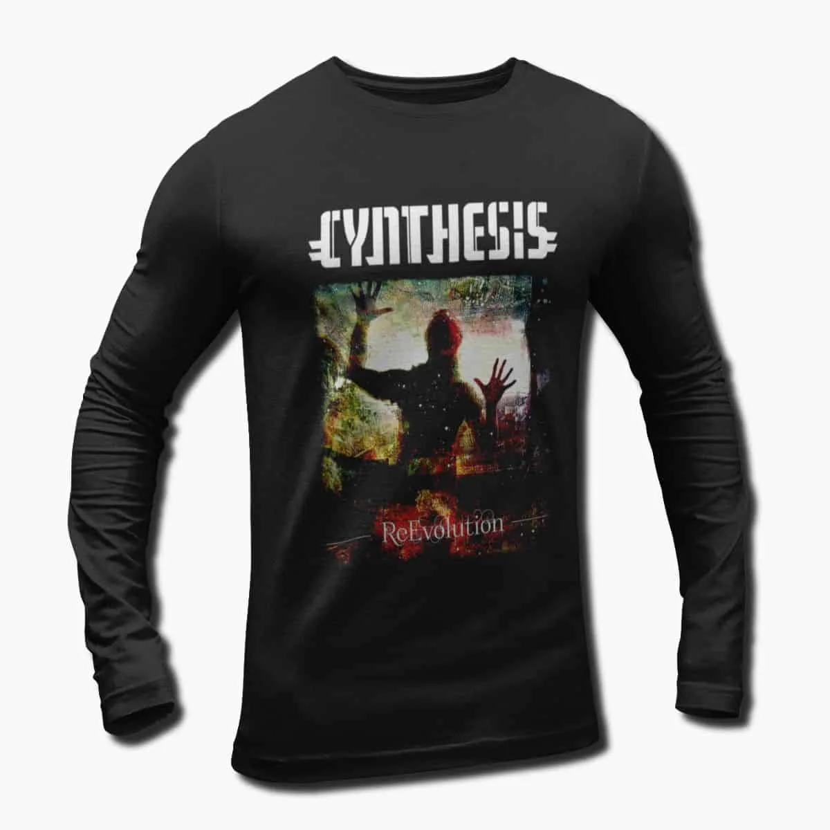 Cynthesis Band Long Sleeve T-Shirt, Cynthesis ReEvolution Artwork Longsleeve T-Shirt, Progressive Metal Merch