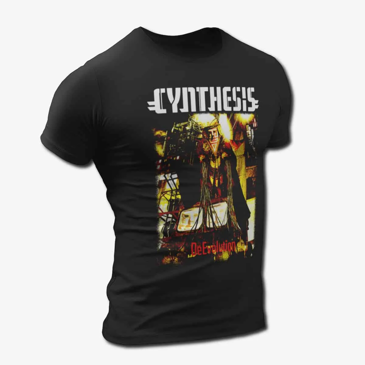 Cynthesis Band T-Shirt, Cynthesis DeEvolution Artwork T-Shirt, Progressive Metal Merch