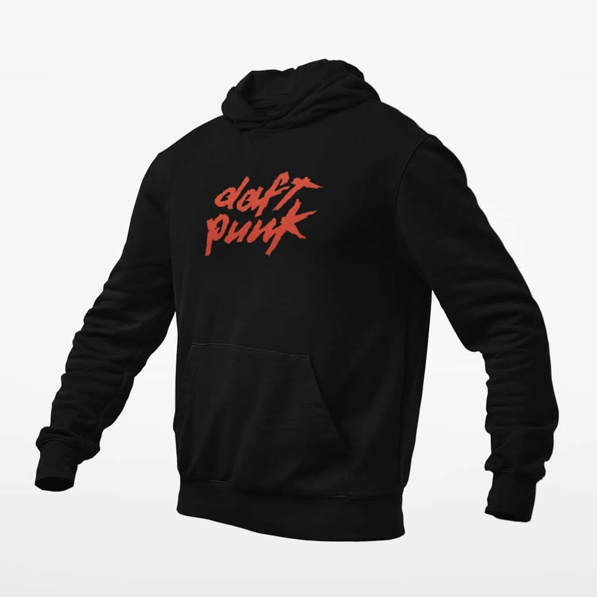 Daft Punk Hoodie, Daft Punk Logo Black Hoodie, Electronic Rock Merchandise