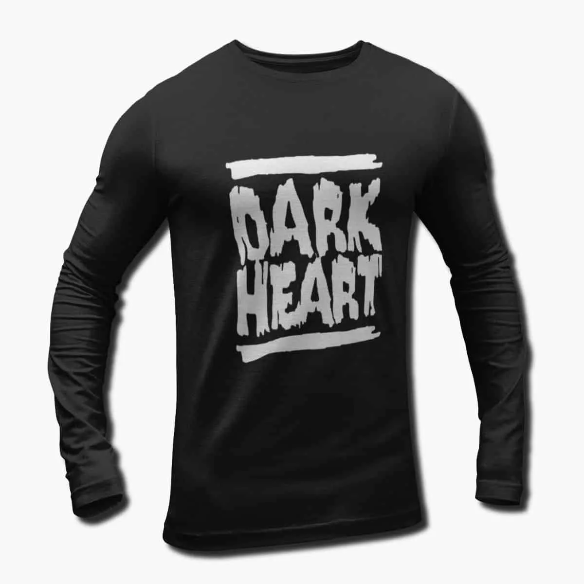 Dark Heart Band Long Sleeve T-Shirt, Dark Heart Logo Longsleeve T-Shirt, NWOBHM Merchandise
