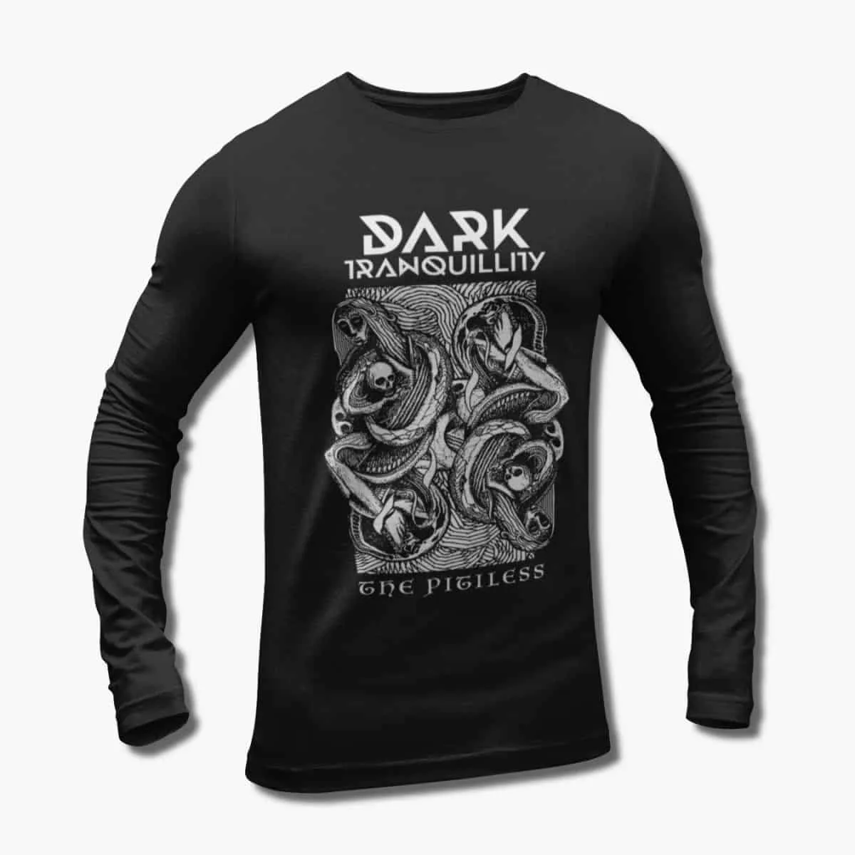 Dark Tranquillity Band Long Sleeve T-Shirt, Dark Tranquillity The Pitiless Artwork Black Longsleeve T-Shirt, Melodic Death Metal Merchandise
