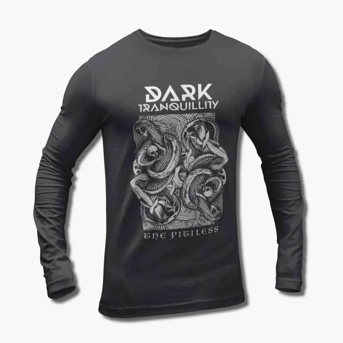 Dark Tranquillity Band Long Sleeve T-Shirt, Dark Tranquillity The Pitiless Artwork Black Longsleeve T-Shirt, Melodic Death Metal Merchandise