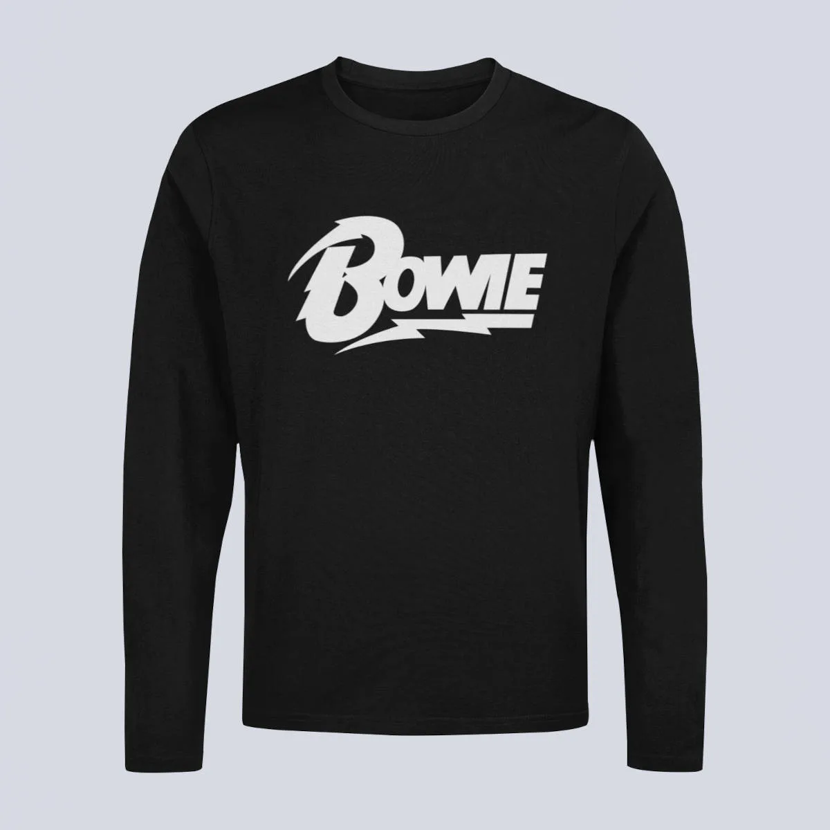 David Bowie Longsleeve T-Shirt, David Bowie Logo Black Long Sleeve, Electronic Rock Merchandise