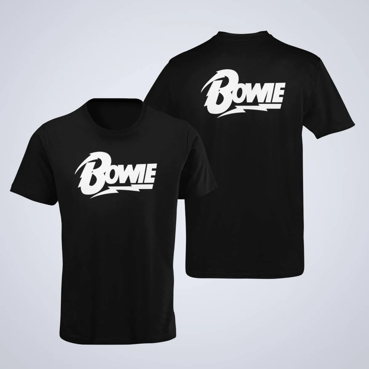 David Bowie T-Shirt, David Bowie Logo Black T-Shirt, Electronic Rock Merchandise