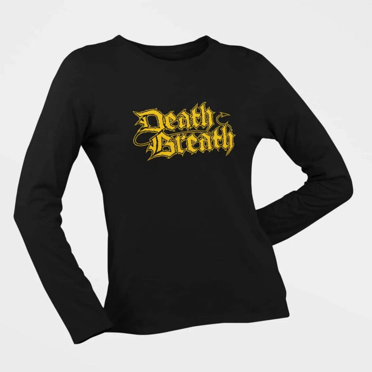 Death Breath Long Sleeve T-Shirt, Death Breath Logo Black Longsleeve T-Shirt, Death Metal Merchandise