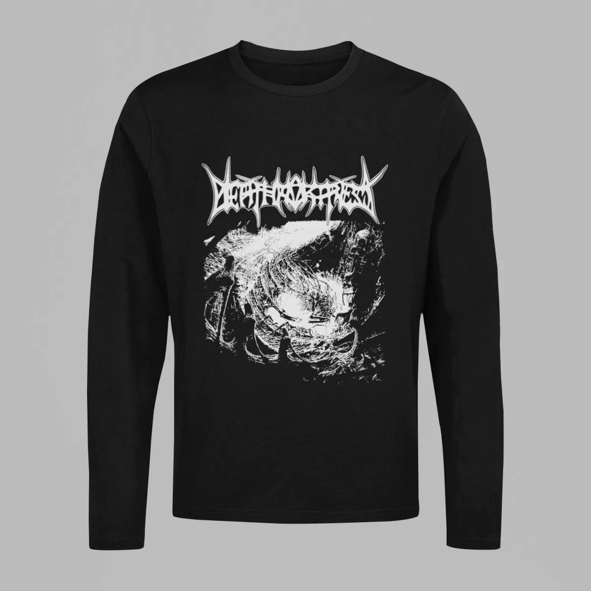 Death Fortress Band Long Sleeve T-Shirt, Among the Ranks of the Unconquerable Longsleeve Tee, Black Metal Merch