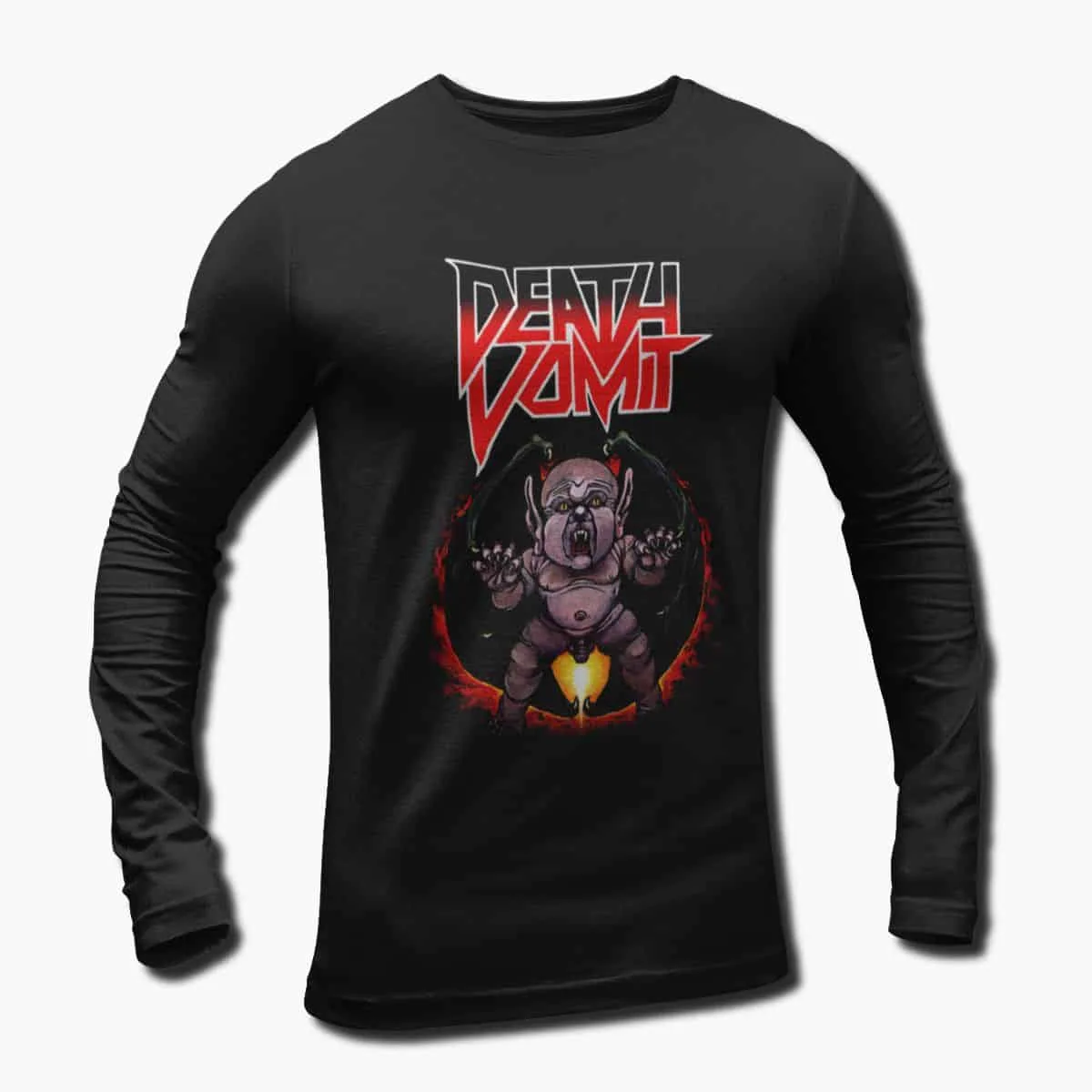 Death Vomit Band Long Sleeve T-Shirt, Death Vomit Live in Sumy Artwork Longsleeve T-Shirt, Death Metal Merch