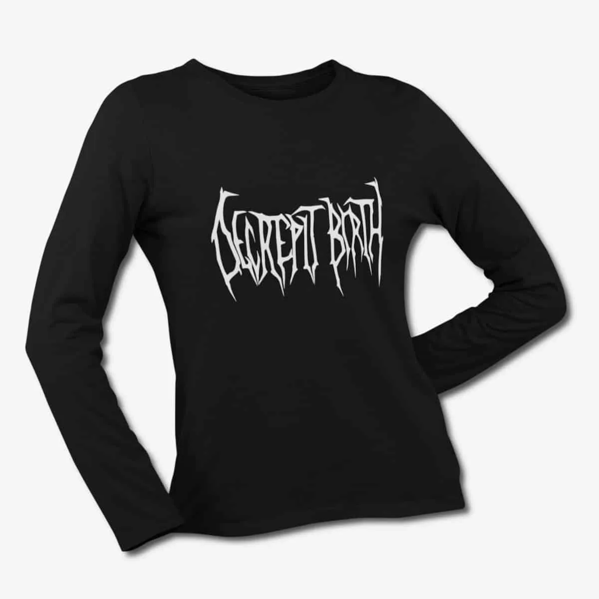 Decrepit Birth Long Sleeve T-Shirt, Decrepit Birth Band Logo Black Longsleeve T-Shirt, Technical Death Metal Merchandise