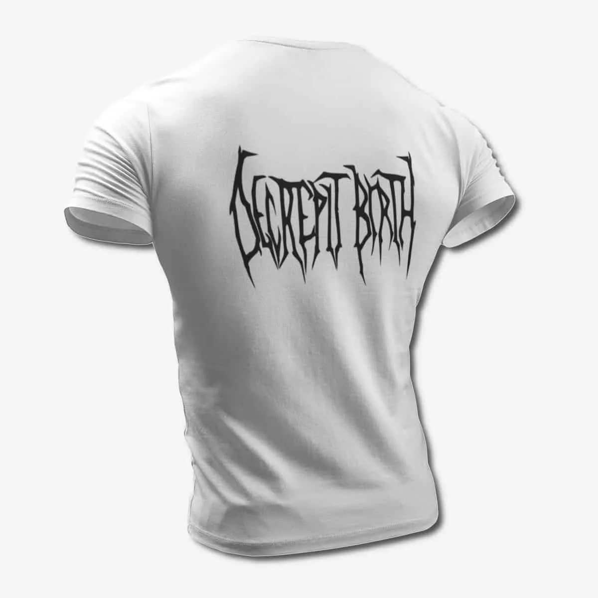 Decrepit Birth T-Shirt, Decrepit Birth Band Logo White T-Shirt, Technical Death Metal Merchandise