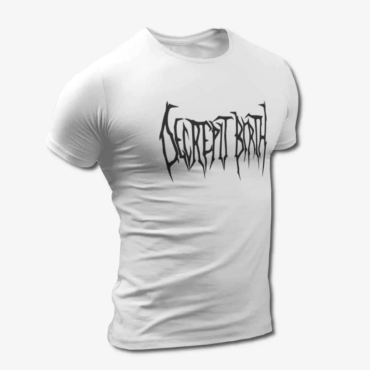 Decrepit Birth T-Shirt, Decrepit Birth Band Logo White T-Shirt, Technical Death Metal Merchandise