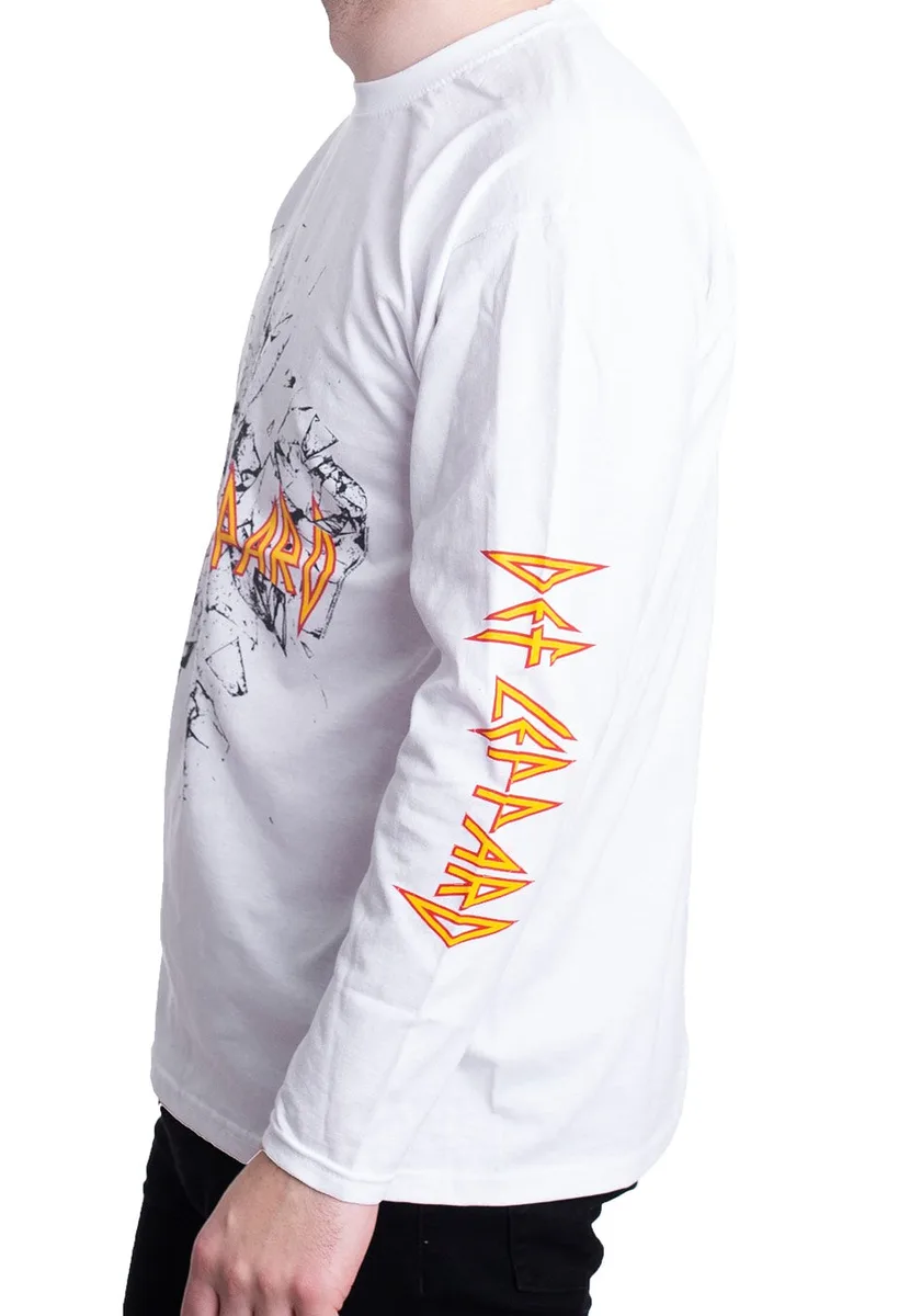 Def Leppard Shatter White Long Sleeve