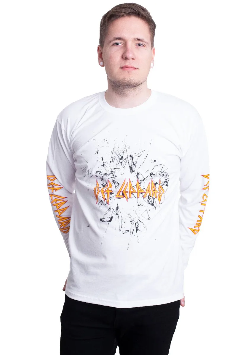 Def Leppard Shatter White Long Sleeve