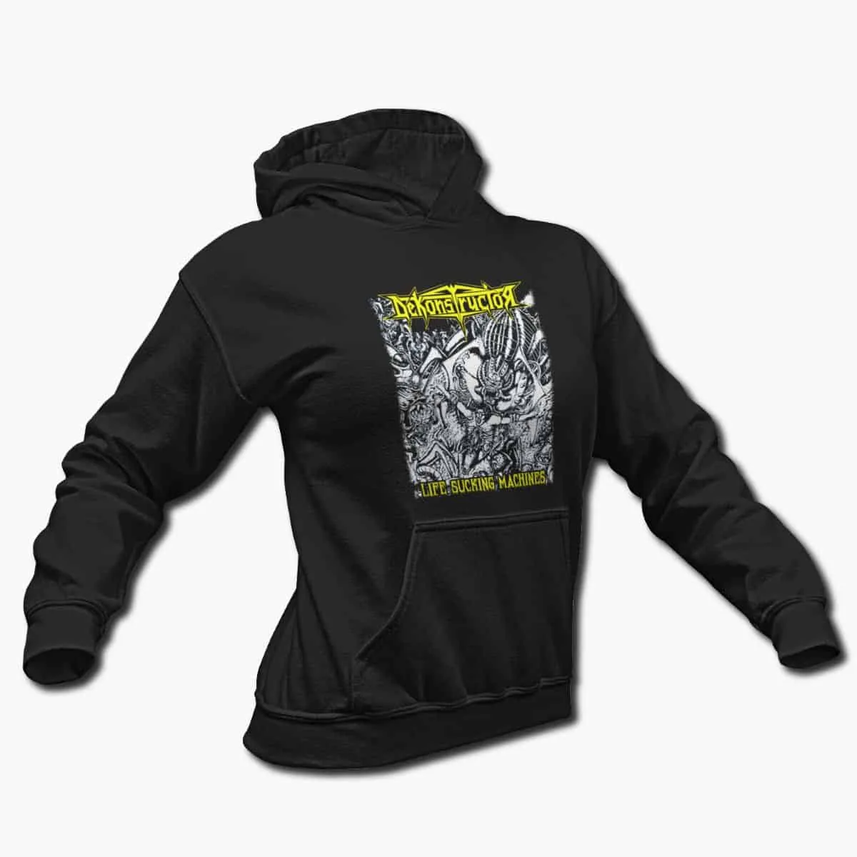 Dekonstructor Band Hoodie, Dekonstructor Life Sucking Machines Hooded Sweatshirt, Thrash Metal, Death Metal Merch