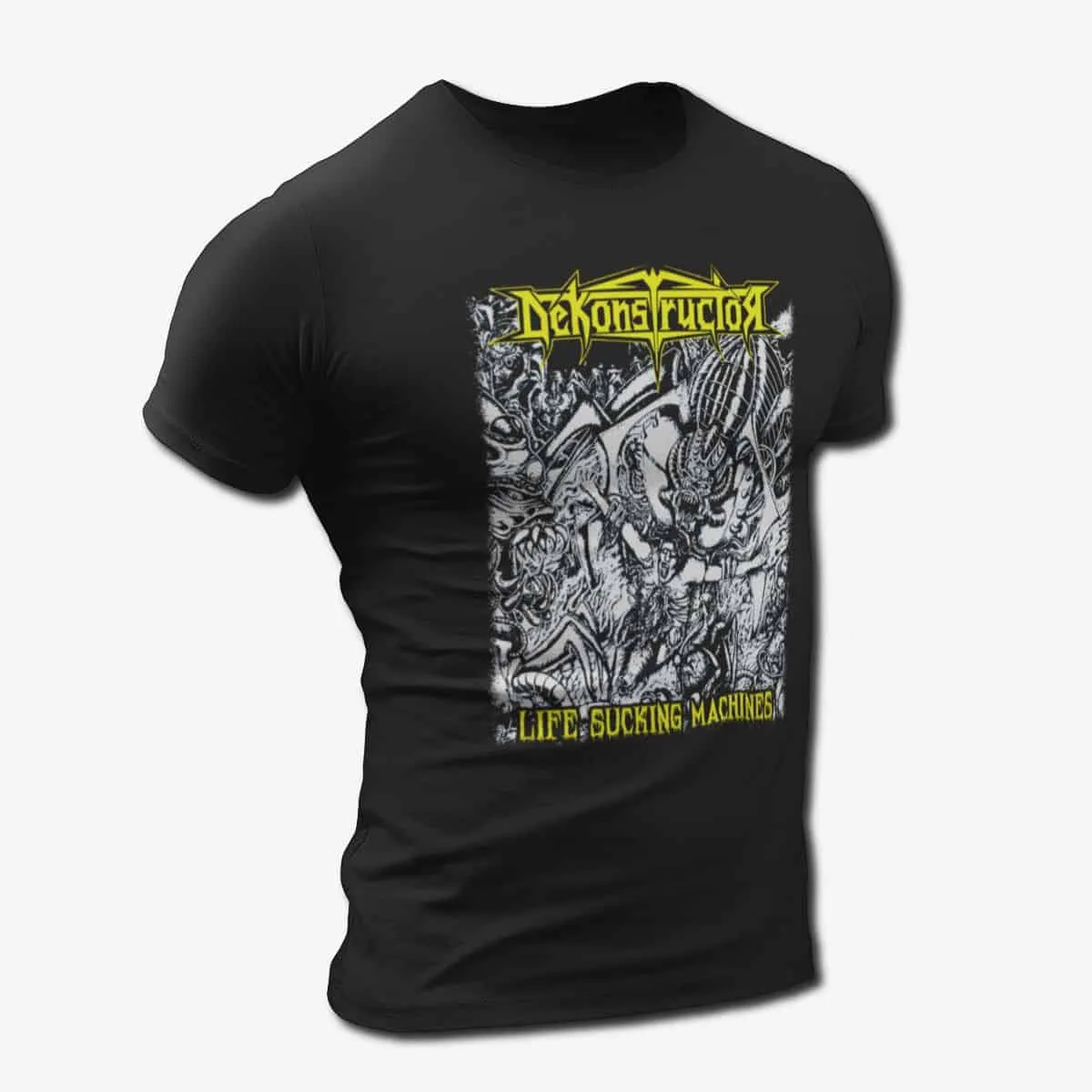 Dekonstructor Band T-Shirt, Dekonstructor Life Sucking Machines Tee, Thrash Metal, Death Metal Merch