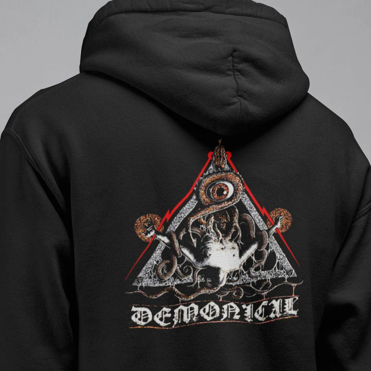 Demonical Band Hoodie, Demonical Logo Artwork Hooded Sweatshirt, Death Metal Merch