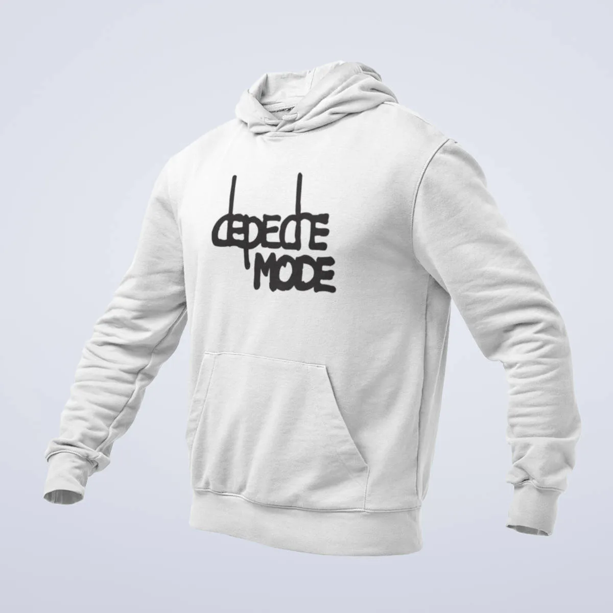 Depeche Mode Hoodie, Depeche Mode Band Logo White Hoodie, Alternative Rock Merchandise
