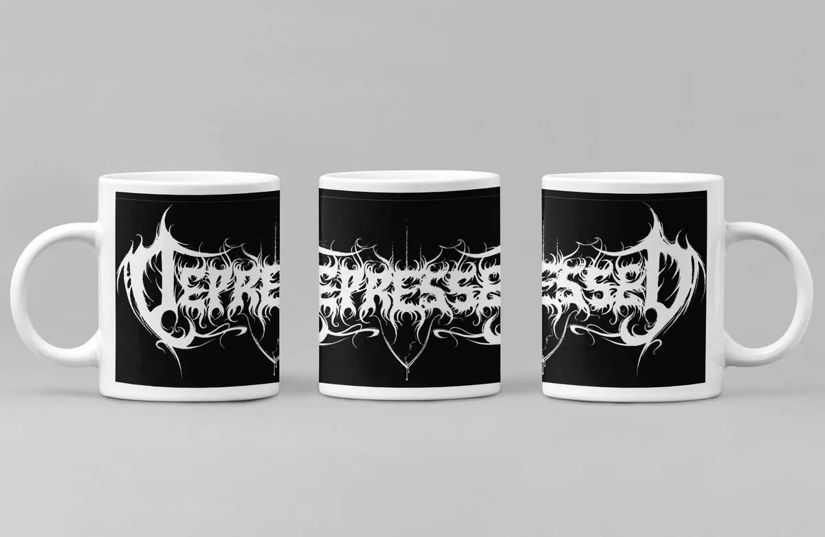 Depressed Coffee Mug, Depressed Logo Coffee Mug