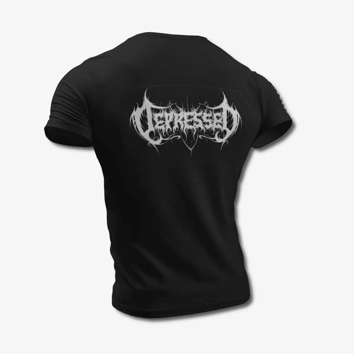 Depressed T-Shirt, Depressed Band Logo Black T-Shirt, Death Metal Merchandise