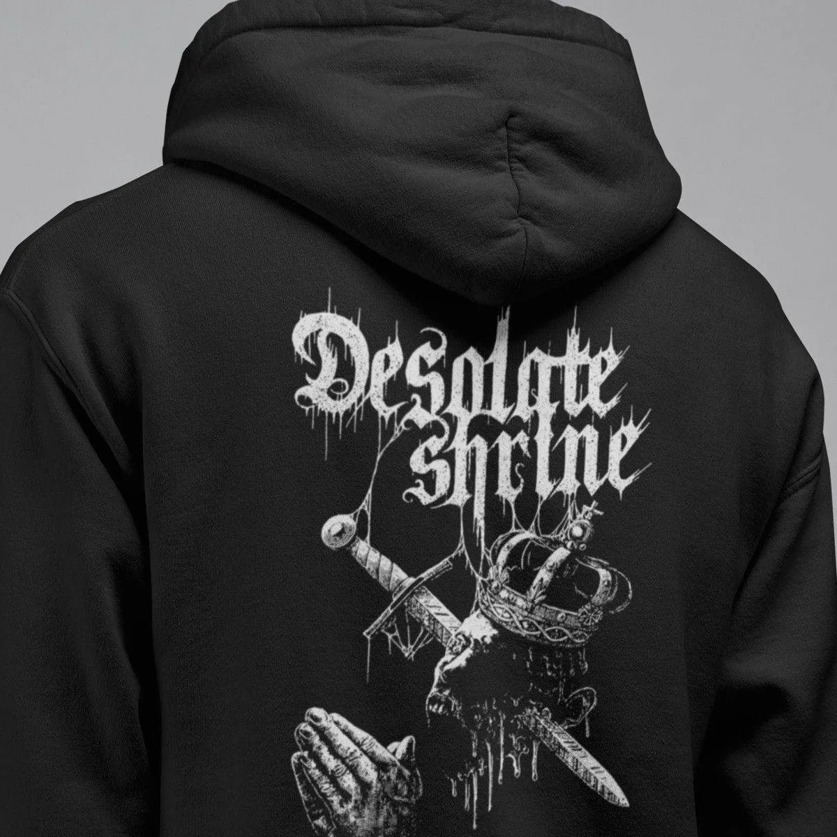 Desolate Shrine Band Hoodie, Desolate Shrine Logo Artwork Hooded Sweatshirt, Death Metal Merch