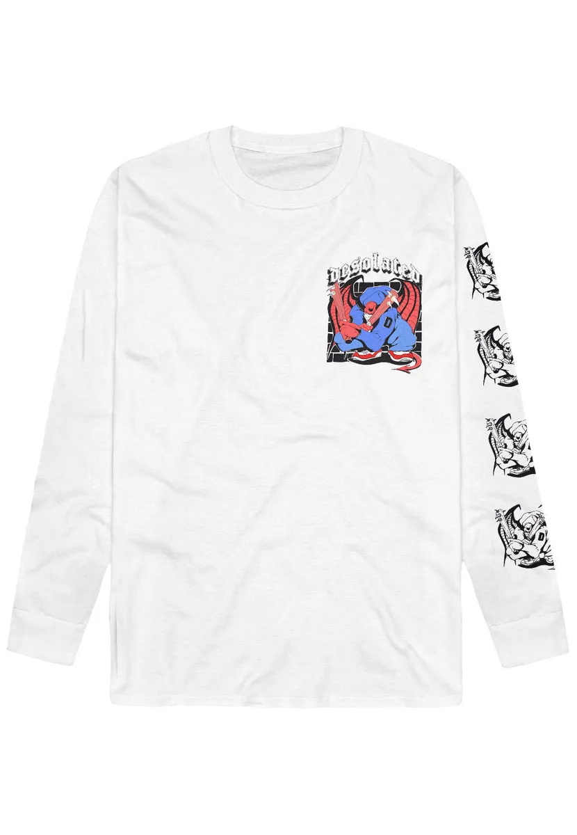 Desolated Devil Crew White Long Sleeve